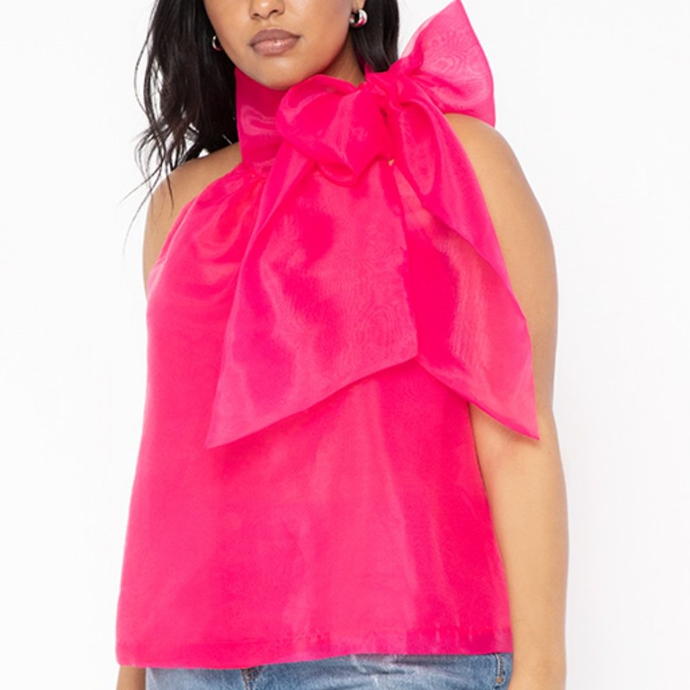 Eloquii Sleeveless Bow Blouse